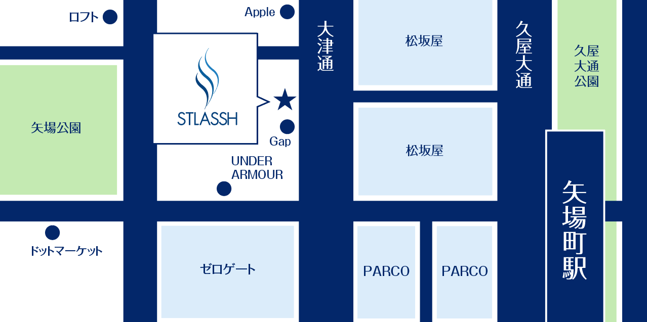名古屋栄松坂屋前店の地図詳細